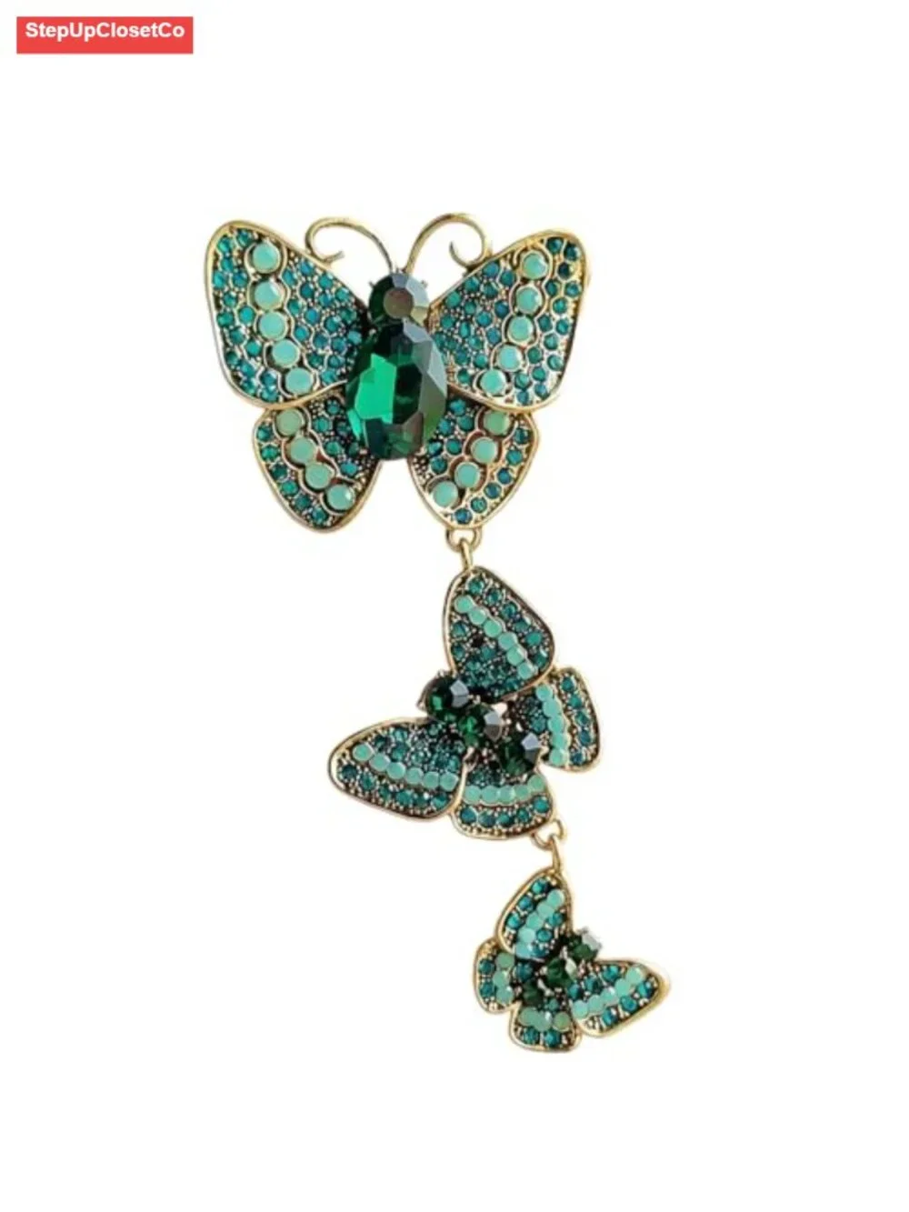 Crystal Butterfly Brooch Pin Rhinestone Lapel Pin Statement Gift for Women